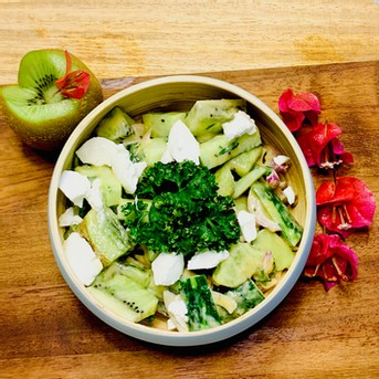 Kiwi Tahini Salad,Kiwi Tahini Salad Recipe, Kiwi Tahini Salad Recipe at home, How to make Kiwi Tahini Salad at home